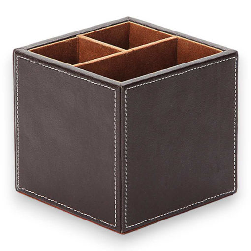 Picture of OSCO BROWN LEATHER PEN POT